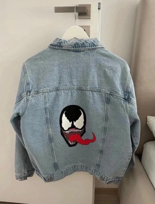 Geaca/vesta denim picata manual