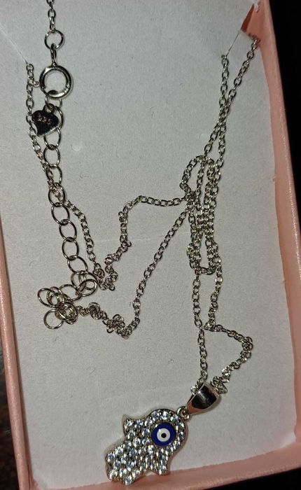 Чисто нов сребърен синджир ръчна изработка Тунис.Проба 925,маркиран