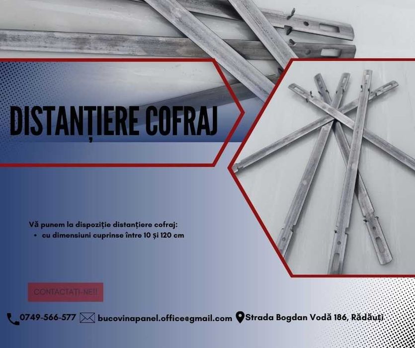 Panouri sandwich / tabla cutata / accesorii / distantiere cofraj