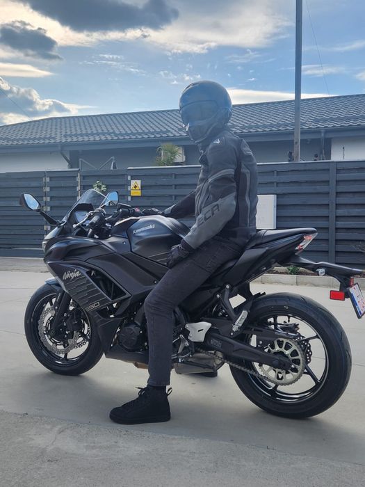 Geaca moto piele Seca Hooligan Negru/Gri marime 52