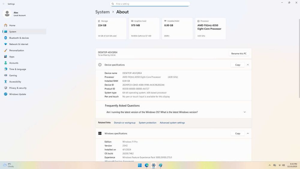 Kit placa de baza Amd FX 8350 8-core 4.00 ghz 8gb ram 1 gb video