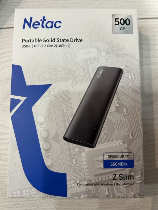 Ssd extern portabil/ Netac Z slim 500GB 550MB/s nou