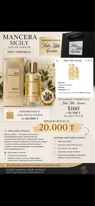Премиальные духи Mancera Sicily Eau de Parfum