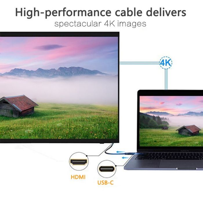 Cablu USB-C la HDMI telefon Samsung S10 S20 S21 S22 S23 Note 10 20 DEX