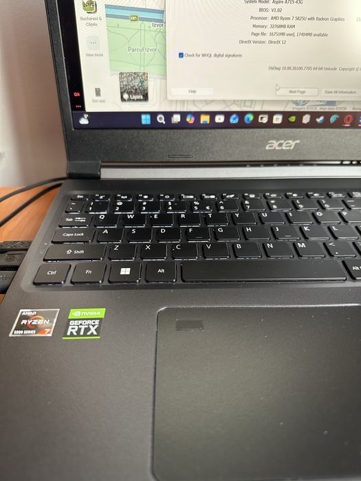 Laptop Acer Aspire 7 Gaming + mouse special Logitech Pro Superlight