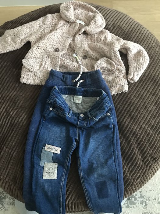 Set Pantaloni dublati/ Pulover Next si Zara 18-24 luni