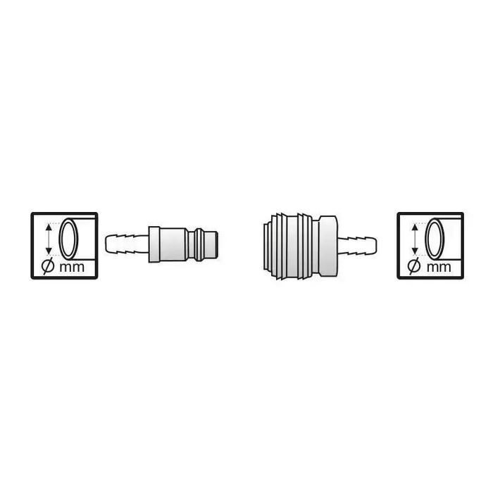 Set cuple rapide cu racord pentru furtun 8mm