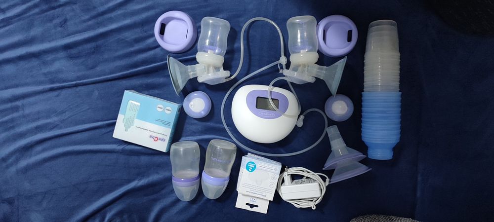 Kit pompa electrica dublă de san Lansinoh plus multe accesorii