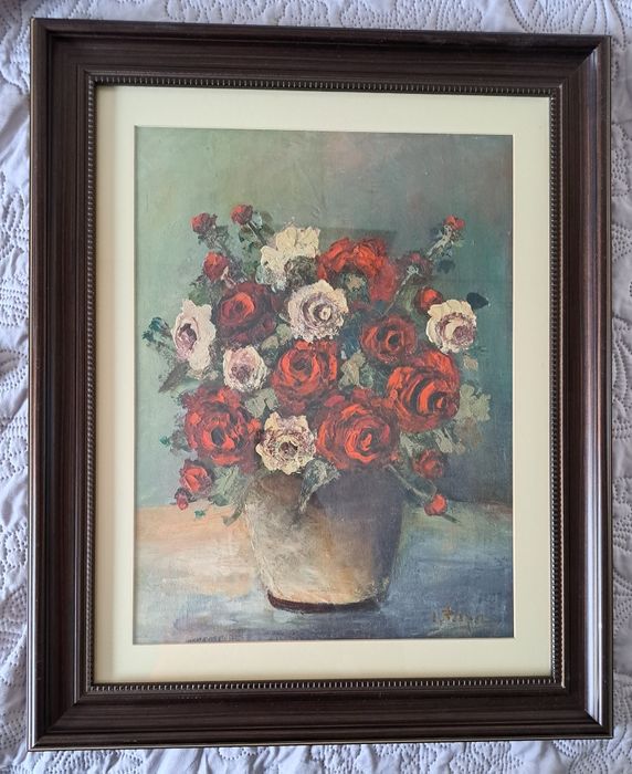 Tablou flori, artist I. Popa