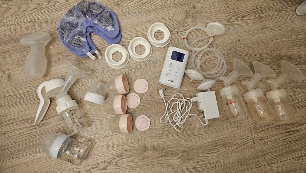 Pompa Spectra 9+ dubla, pompa manuala, Colector lapte, pernute san