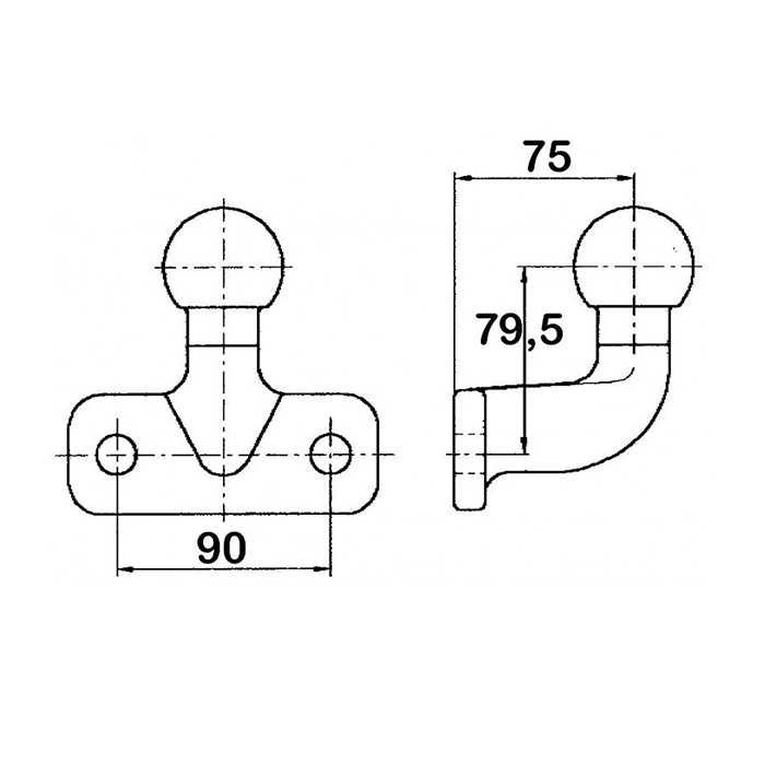 Ябълка / Топка теглич за ремарке 3.5Т