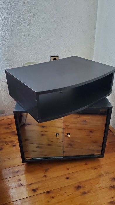 Телевизионен шкаф черен  MDF