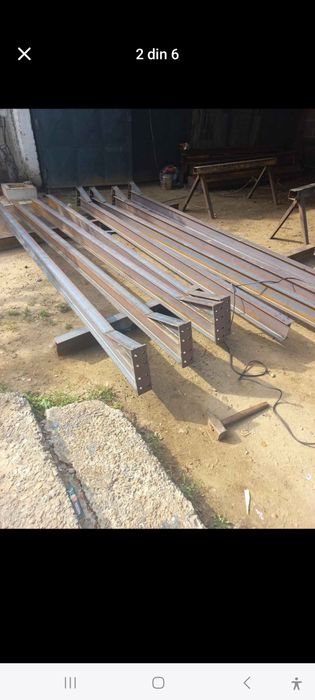 Vând 4ferme metalice la 10m din ipe160 cu 8stalpi la 4m cu cuzineti