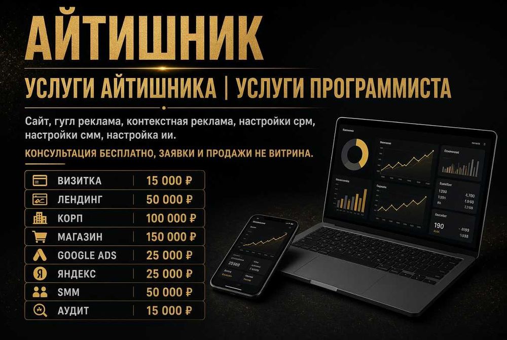 Айтишник. Сайт. Программист. Чат-боты. Смета в день обращения клиента