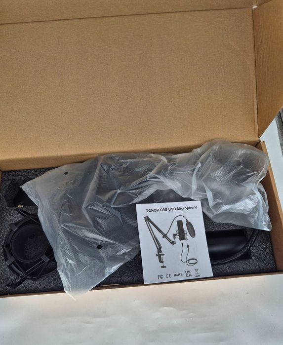 Kit Microfon Condensator TONOR Q9S, USB, Cardioid, Braț Articulat, Gaming & Streaming - Grad E