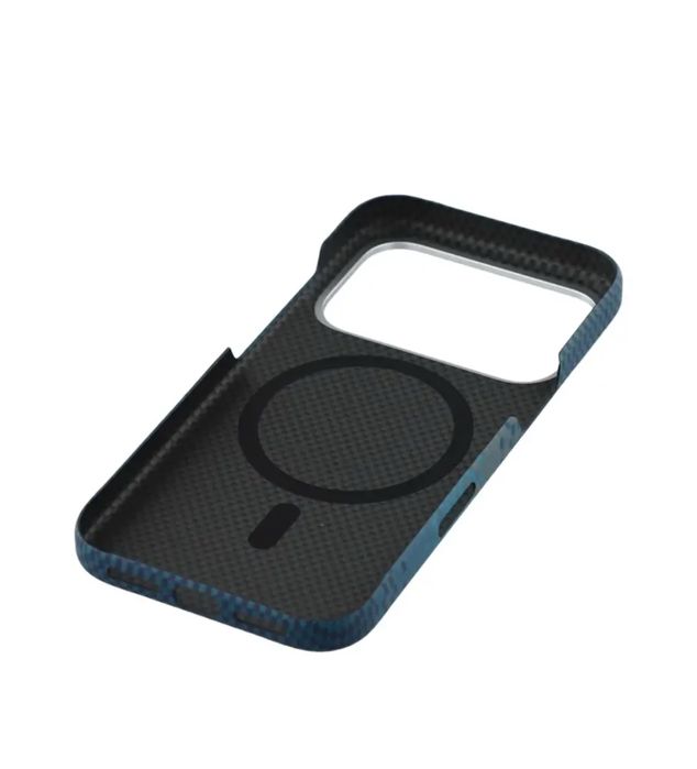 Husa KEVLAR Ultra Slim Albastra Model Carbon Iphone 17 PRO 17 PRO MAX