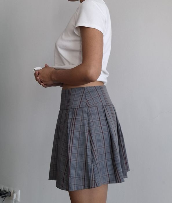 Юбка плесированная клечатая