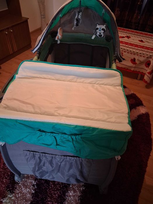 Patut de copii 2 nivele pliabil