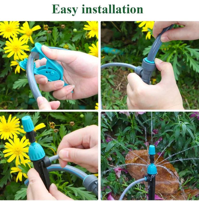 Комплект за градинско капково напояване двупортов таймер програми