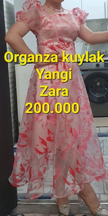 Organza vecherniy kuylak yangi