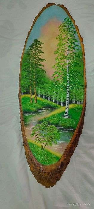 Панно из дерева лес