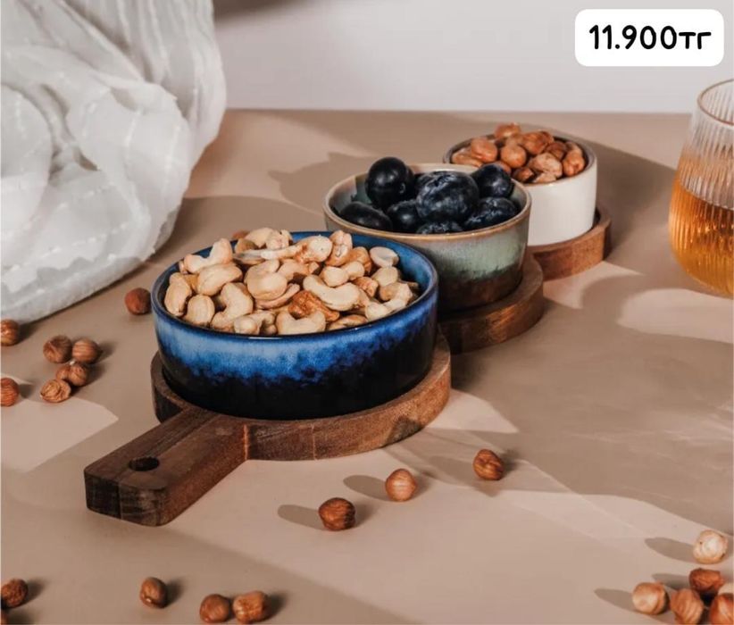 РЕСТОРАНДЫҚ менажница, ағаш + премиум керамика