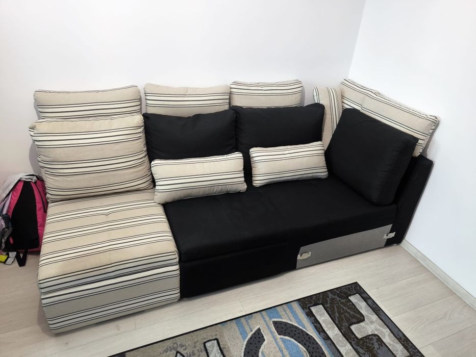 Black Friday- Canapea-colțar neagră mare