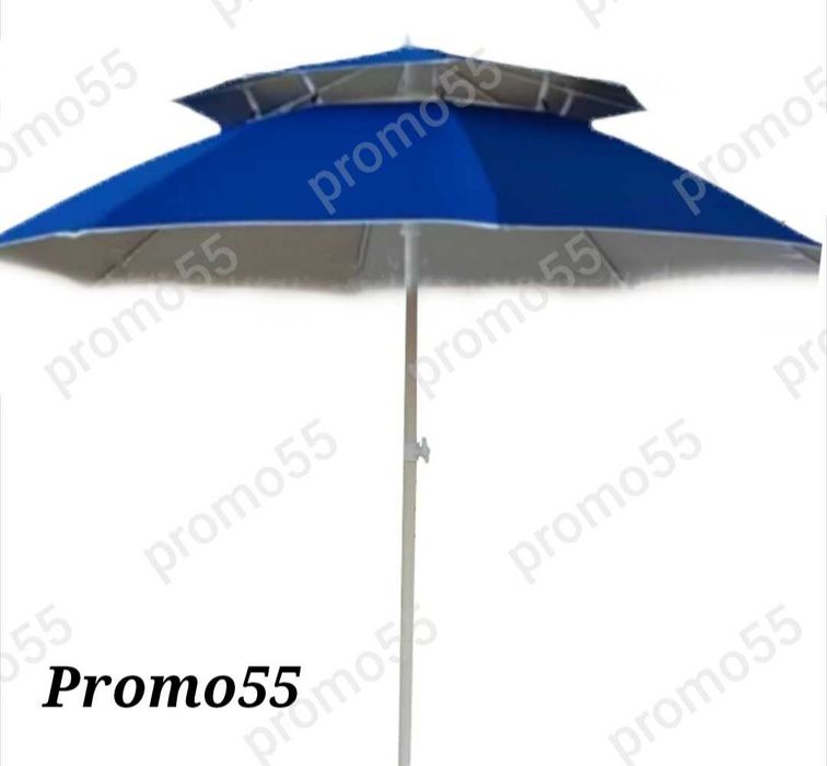 Плажен Чадър с УВ защита 220см. с Двоен Покрив, Стабилност при Вятър