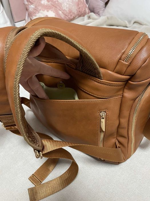 Кожена раница за количка с аксесоари