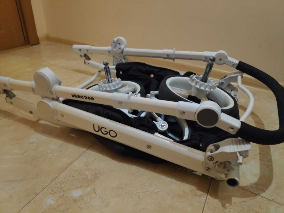 Детска количка Kikkaboo UGO 3 в 1, розово-сиво