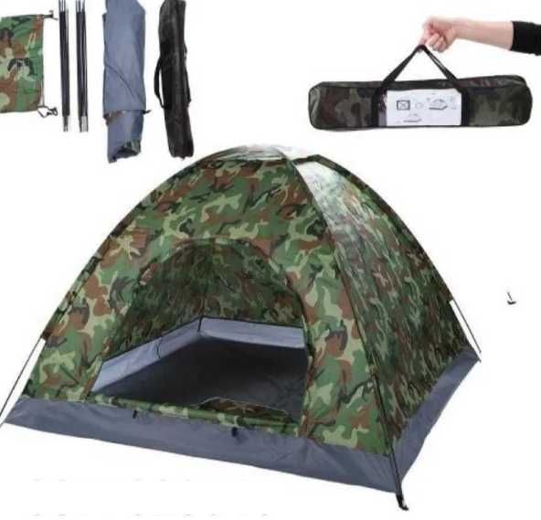 Палатка 4-местна 200х200х135см еднослойна, камуфлаж, с комарник
