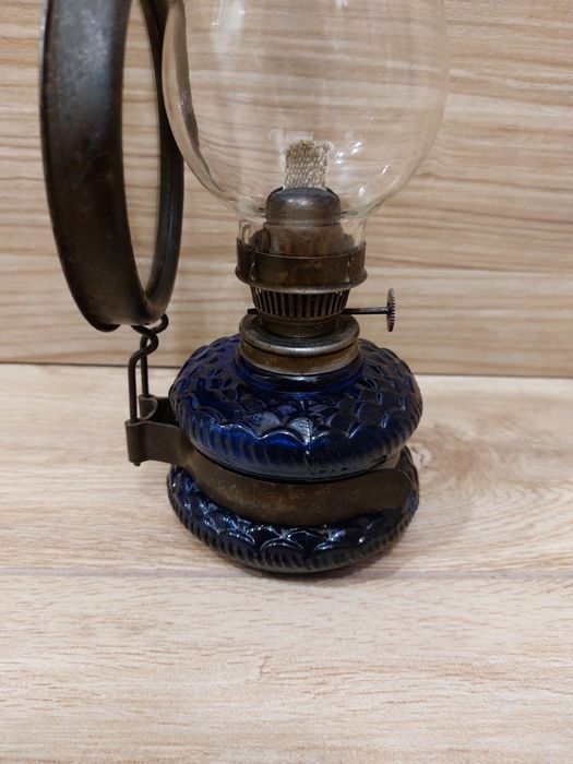 Газов фенер DITMAR BRUNNER Австрия, син цвят на стъклото.