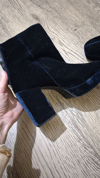 Botine Velvet albastru Zara Trafaluc