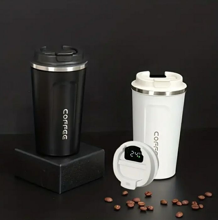 Черна термо чаша