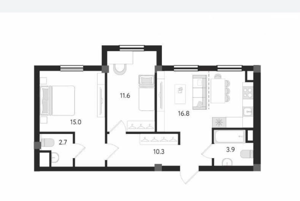 Махтумкули 3 комнатная