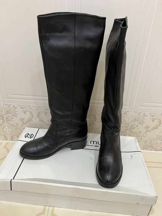 Сапоги кожаные, женские