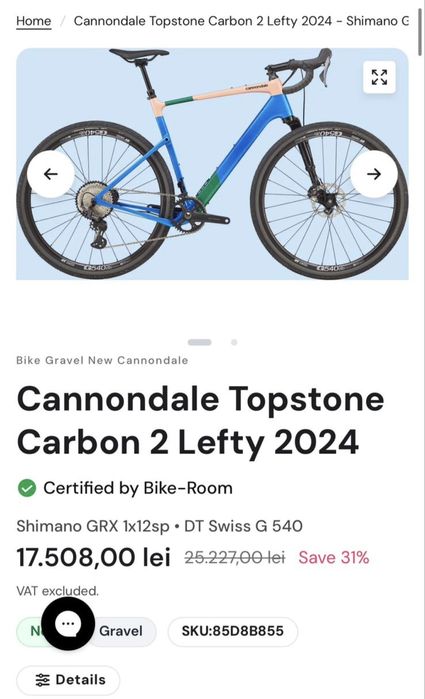 Bicicleta Gravel Cannondale Topstone Carbon 2 Lefty