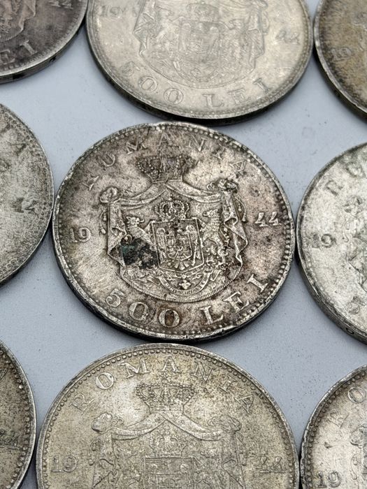 Monede romania 500 de lei 1944 Argint 700 Lot 15 buc