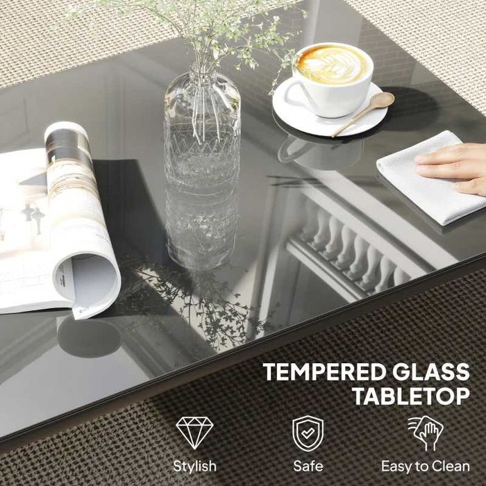 Комплект градински мебели Outsunny от 3 части, регулируема седалка