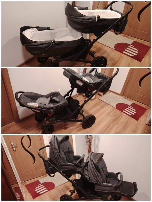 Carucior 3 in 1 pentru gemeni Kunert Booster