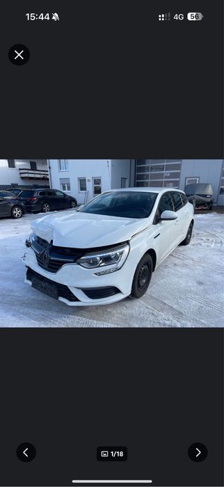 vand renault megane 4  avariat -lovit 07.2017 km putini motor cutie ok