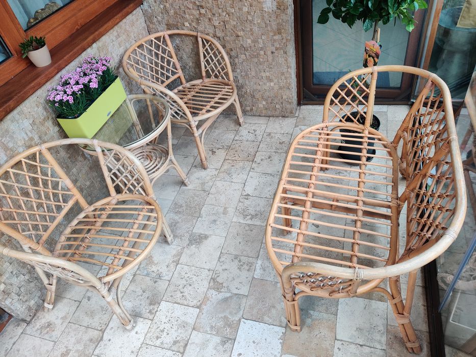 Set mobilier ratan natural (6 persoane)