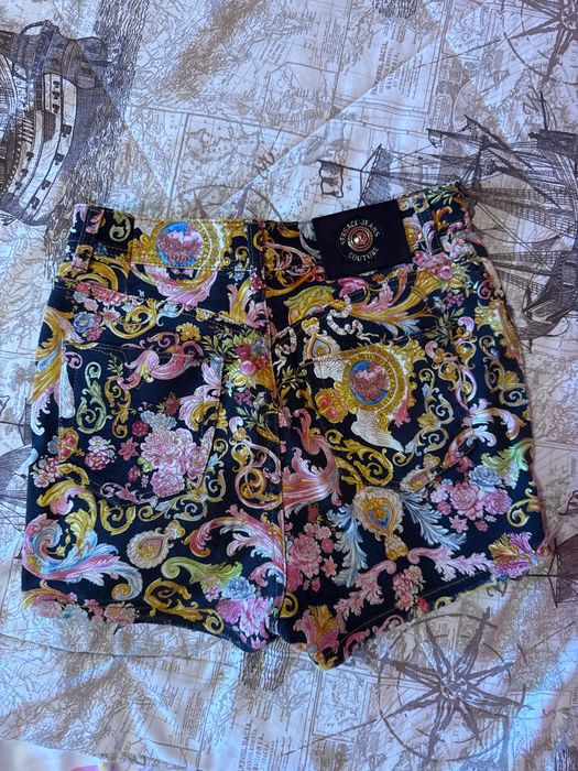 Дънкени къси гащи Versace couture