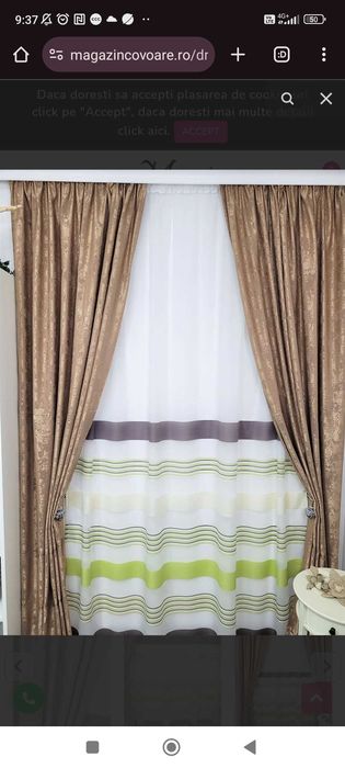 Vând urgent 4 buc draperie bej nisip 140×243 înălțime, gata incretita