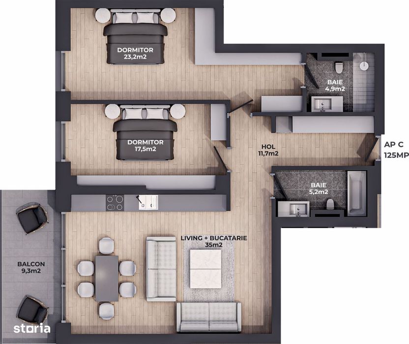 FINALIZAT Apartament 3 camere Residence5 Forest, lângă școlile private