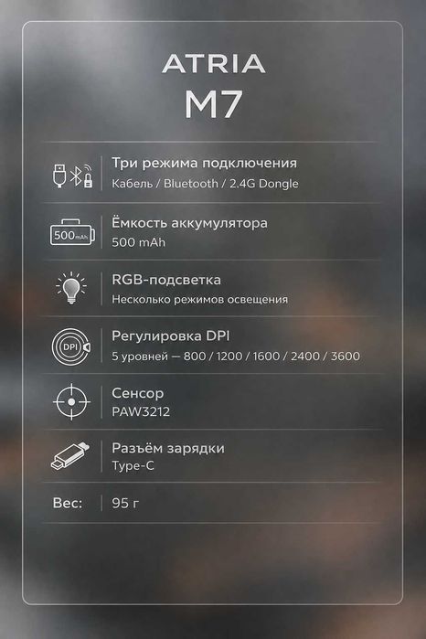 Игровая трёхрежимная мышь M7