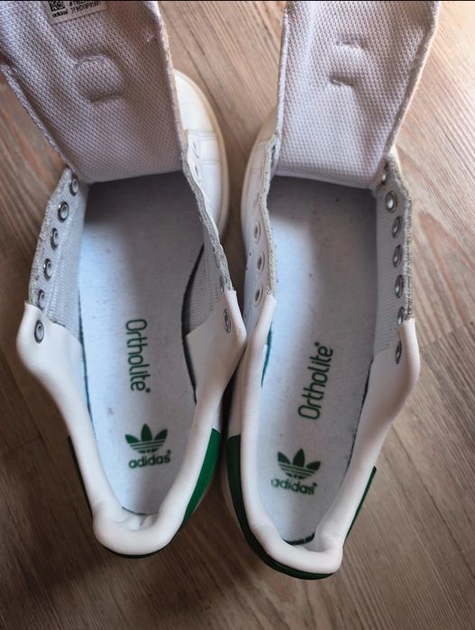 Adidas Stan Smith albi cu verde, marimea 38 2/3, igienizati