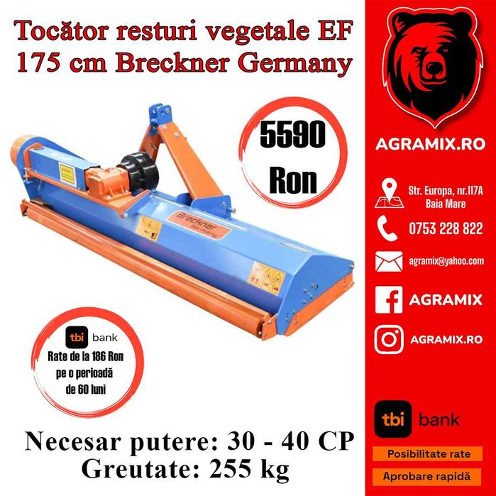 Tocatoare resturi vegetale latime 175 cm Agramix