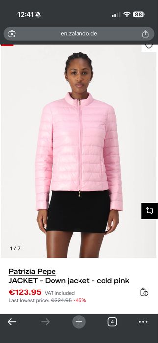 Patrizia Pepe бледо синьо яке XS с гъши пух