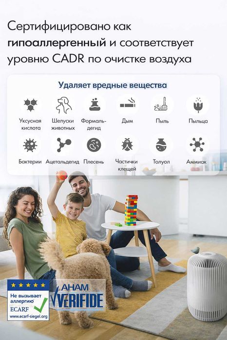 CLAIR K2 Стильный и эффективный очиститель воздуха из Кореи 30м2